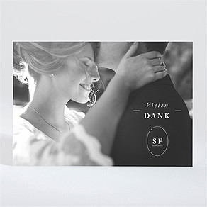 Dankeskarte Hochzeit schick in blau - magnet