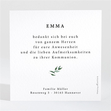 Dankeskarte Kommunion schöne einfachheit - Vue 2