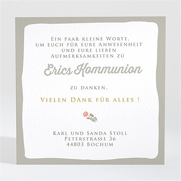 Dankeskarte Kommunion blumensignatur - Vue 2