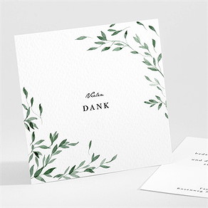 Dankeskarte Konfirmation zarte olivenblätter