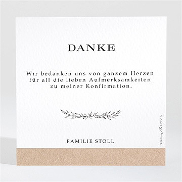 Dankeskarte Konfirmation klassische schlichtheit - Vue 2