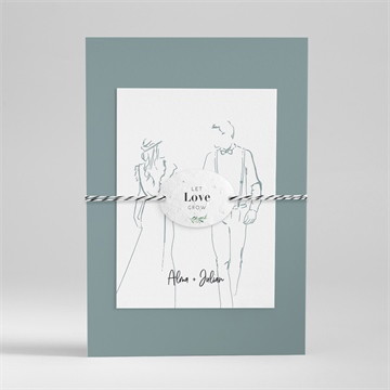 Hochzeitseinladung liebeszeichnung