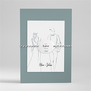 Hochzeitseinladung liebeszeichnung