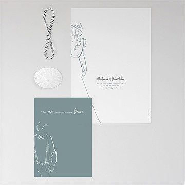 Hochzeitseinladung liebeszeichnung - Vue 4