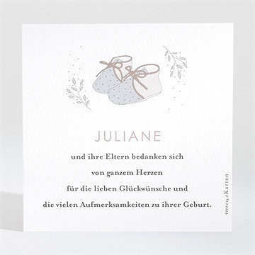 Dankeskarte Geburt meine kleinen schühchen - Vue 2