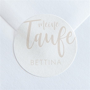 Aufkleber Taufe kupfer schrift