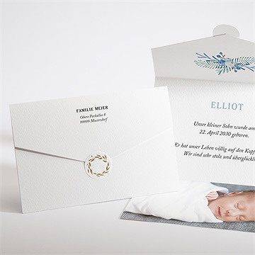 Geburtskarte Blaubeerstrauß