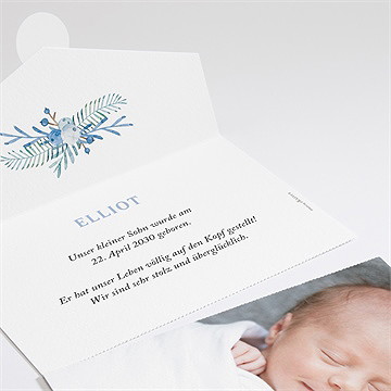 Geburtskarte Blaubeerstrauß - Vue 2