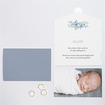 Geburtskarte Blaubeerstrauß - Vue 3