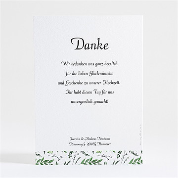Dankeskarte Hochzeit Blätterband - Vue 2