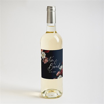 Flaschenetikett Hochzeit nachtblumen - Vue 2