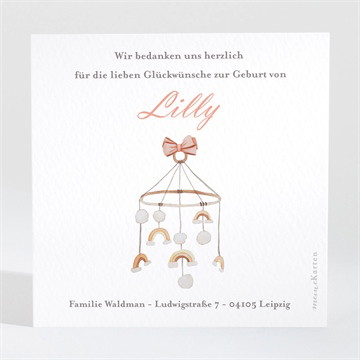 Dankeskarte Geburt zartes mobile