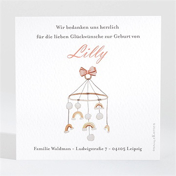 Dankeskarte Geburt Zartes Mobile