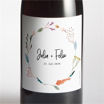 Flaschenetikett Hochzeit landkunst - schachtel