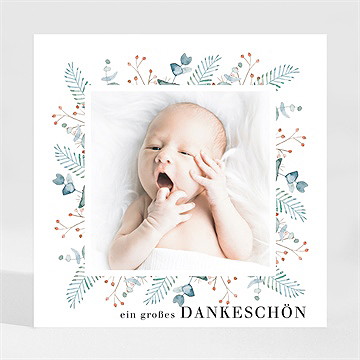Dankeskarte Geburt blätterrahmen