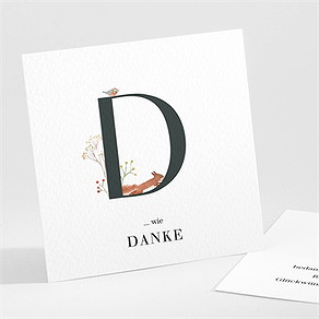Dankeskarte Geburt tieralphabet