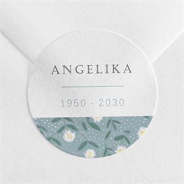 Aufkleber Trauer Blumige Skizze