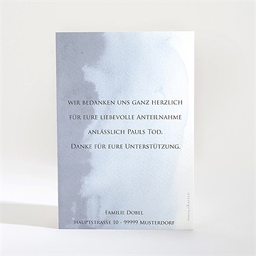 Trauerdanksagung Zarter Aquarellgruß - Vue 2
