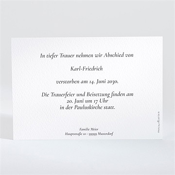 Trauerkarte stilles gebet - Vue 2