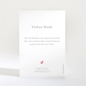 Trauerdanksagung Rotes Blumenbeet - Vue 2