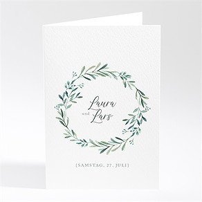 Menükarte Hochzeit liebessamen