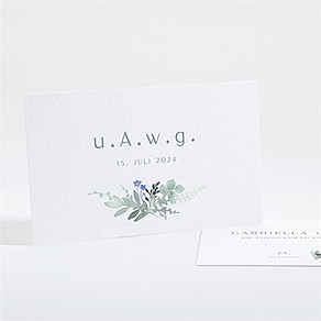 Antwortkarte Hochzeit aquarell poesie mit initiale