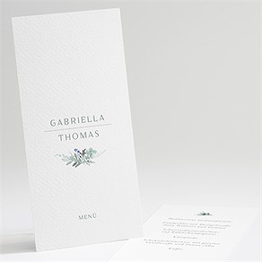 Menükarte Hochzeit aquarell poesie mit initiale