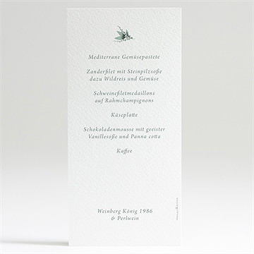 Menükarte Hochzeit aquarell poesie mit initiale - Vue 2