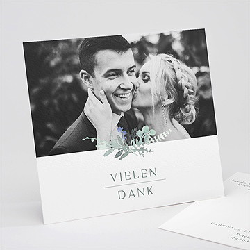 Dankeskarte Hochzeit aquarell poesie mit initiale