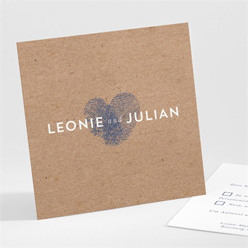 Antwortkarte Hochzeit einzigartige fingerabdrücke