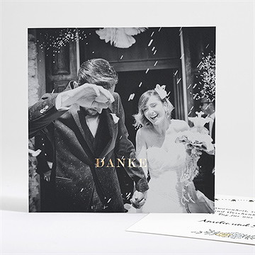 Dankeskarte Hochzeit liebespaar - gold