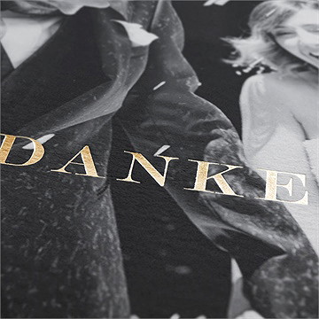 Dankeskarte Hochzeit liebespaar - gold - Vue 2