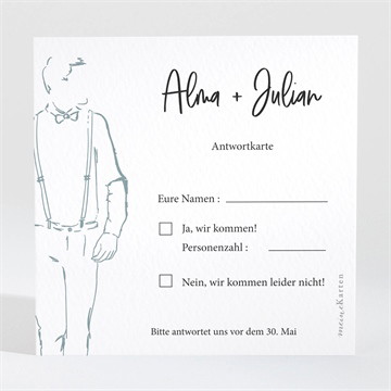 Antwortkarte Hochzeit liebeszeichnung