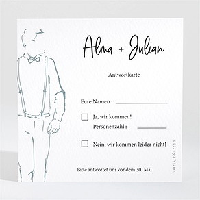 Antwortkarte Hochzeit liebeszeichnung