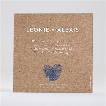 Dankeskarte Hochzeit einzigartige fingerabdrücke - Vue 2