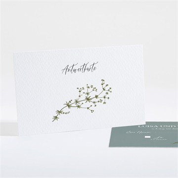 Antwortkarte Hochzeit Gravur mit ländlichem motiv