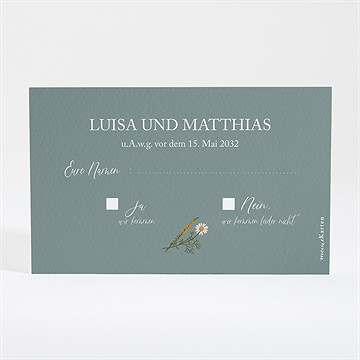 Antwortkarte Hochzeit gravur mit ländlichem motiv - Vue 2