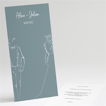 Menükarte Hochzeit liebeszeichnung