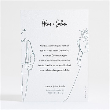 Dankeskarte Hochzeit Liebeszeichnung - Vue 2