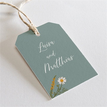 Geschenkanhänger Hochzeit Gravur mit ländlichem motiv