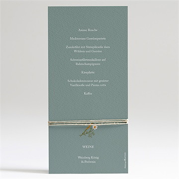 Menükarte Hochzeit gravur mit ländlichem motiv - Vue 2