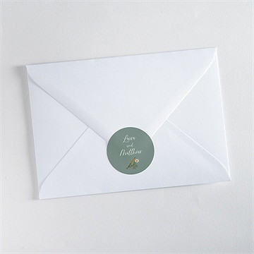 Aufkleber Hochzeit gravur mit ländlichem motiv - vue 3