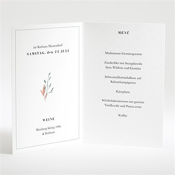 Menükarte Hochzeit blättersamen - Vue 2