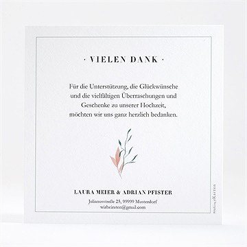 Dankeskarte Hochzeit Blättersamen - Vue 3