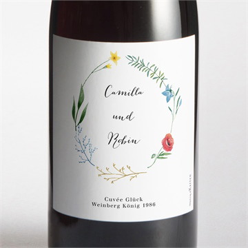 Flaschenetikett Hochzeit frühlingsgefühle - schachtel