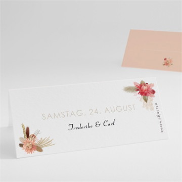 Tischkarte Hochzeit behutsamkeit - schachtel