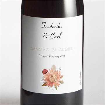 Flaschenetikett Hochzeit behutsamkeit