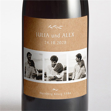 Flaschenetikett Hochzeit boheme schick