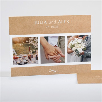 Dankeskarte Hochzeit boheme schick