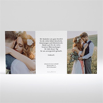 Dankeskarte Hochzeit blätterschmuck - Vue 2